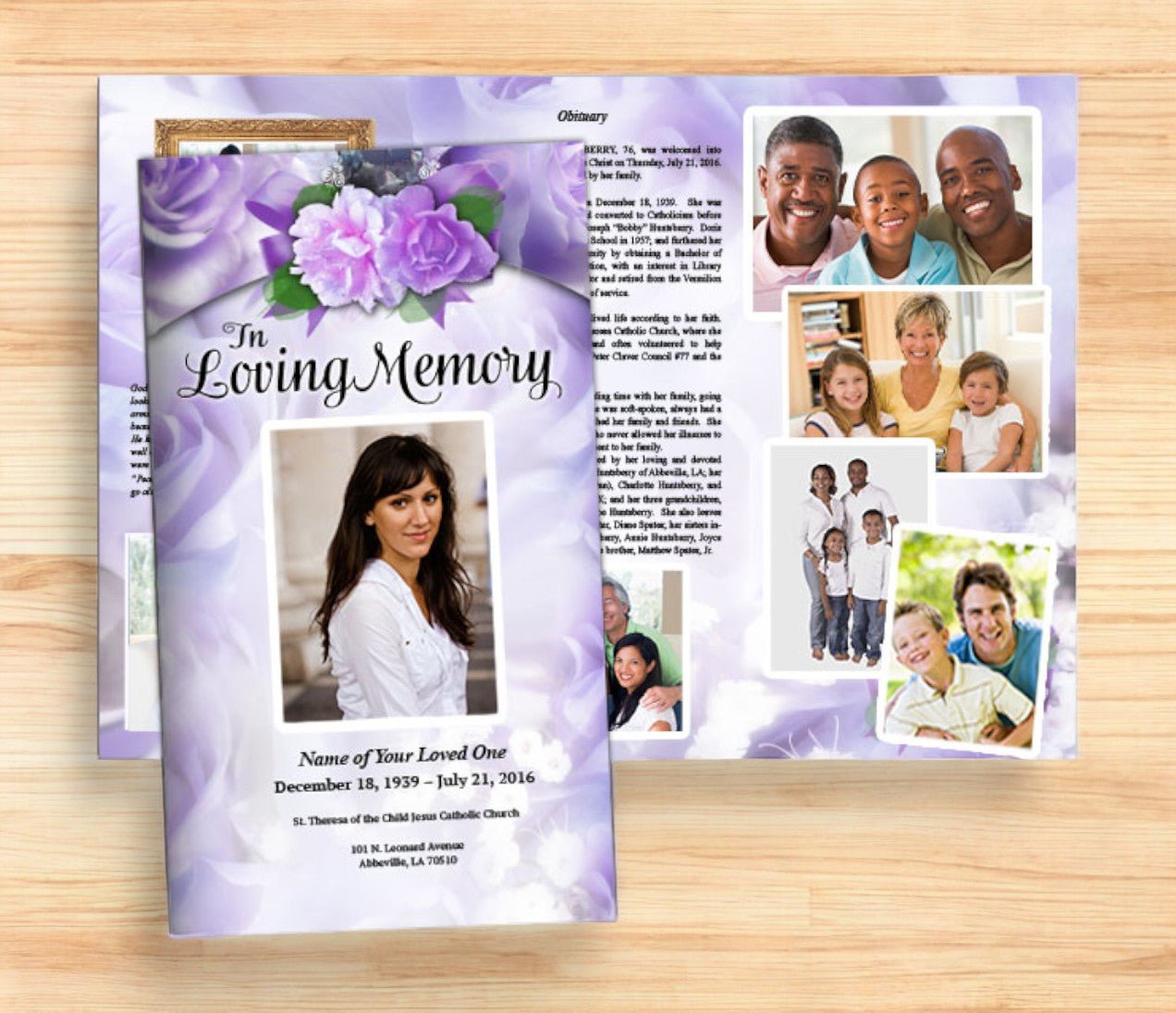 Rapture Trifold Funeral Brochure Template - The Funeral Program Site