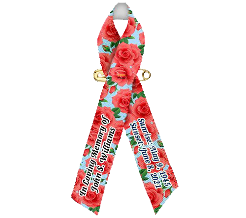 Red Roses Custom Awareness Ribbon - Pack of 10