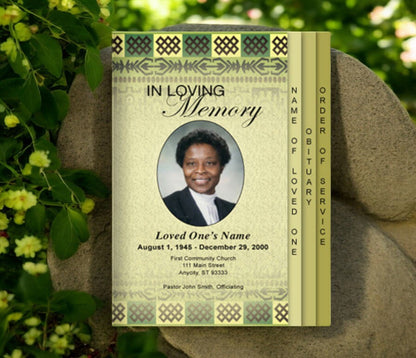 Redeemed 8 - Sided Graduated Program Template - The Funeral Program Site