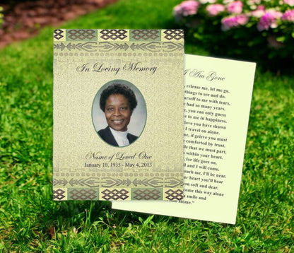 Redeemed Small Memorial Card Template - The Funeral Program Site