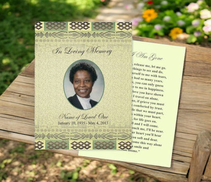 Redeemed Small Memorial Card Template - The Funeral Program Site