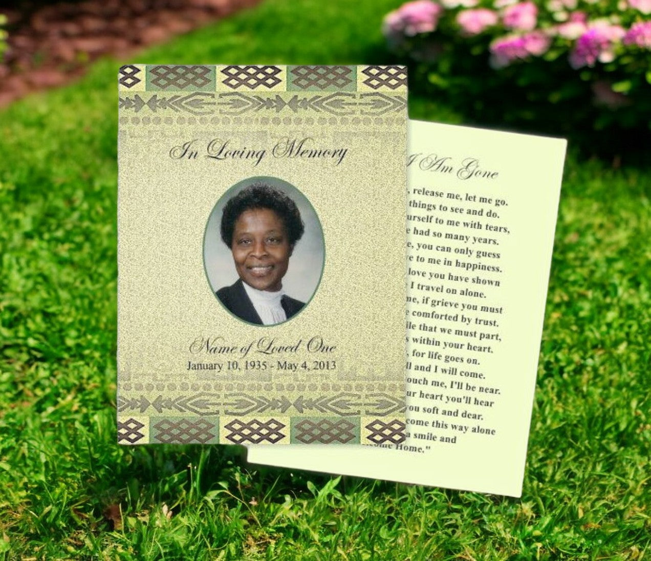 Redeemed Small Memorial Card Template