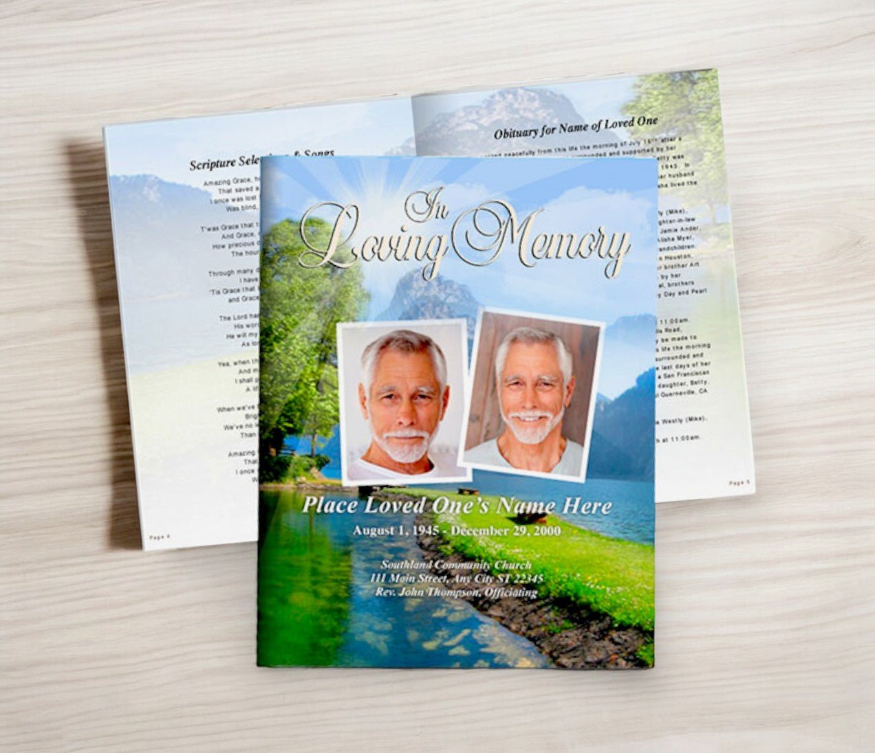 Reflection Funeral Booklet Template - The Funeral Program Site