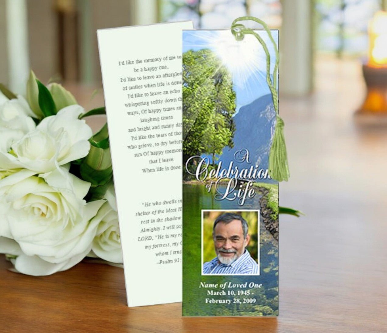 Reflection Memorial Bookmark Template - The Funeral Program Site