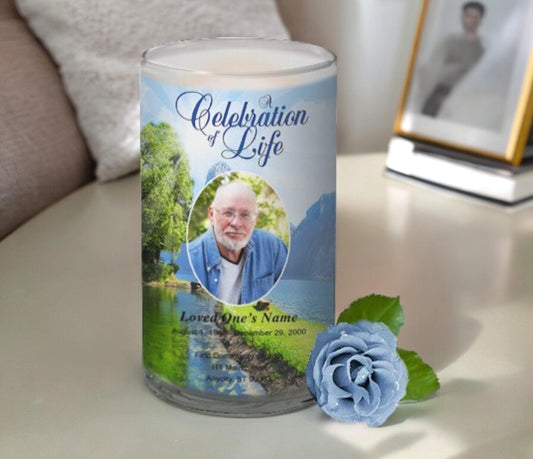 Reflection Personalized Glass Memorial Candle