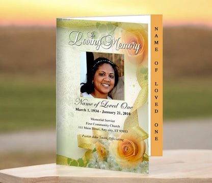 Rejoice 4 - Sided Graduated Funeral Program Template - The Funeral Program Site