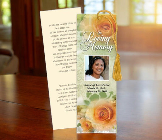 Rejoice Memorial Bookmark Template - The Funeral Program Site