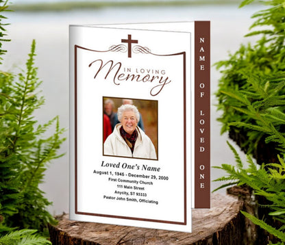 Remembrance 4-Sided Graduated Funeral Program Template