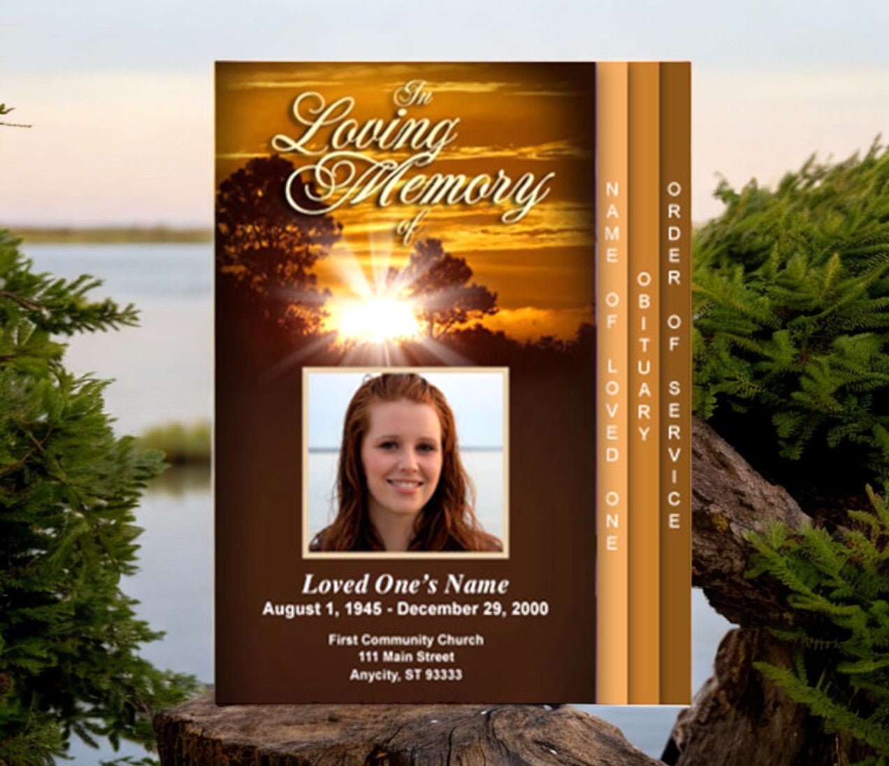 Renewal 8 - Sided Graduated Program Template - The Funeral Program Site