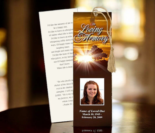 Renewal Memorial Bookmark Template - The Funeral Program Site