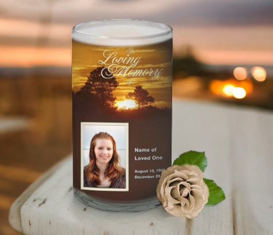 Renewal Personalized Glass Memorial Candle