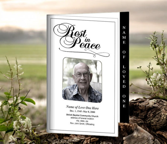 Rest 4-Sided Graduated Funeral Program Template