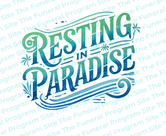 Resting in Paradise Funeral Program Title