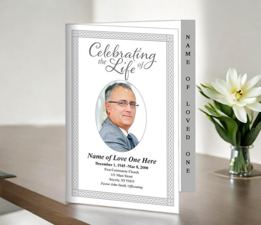 Romans 4-Sided Graduated Funeral Program Template