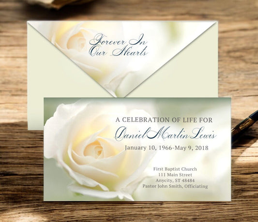 Roses Envelope Fold Program Done For You Design & Print (Pack of 50) - The Funeral Program Site