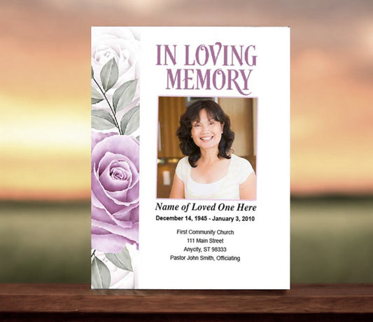 Rosette Funeral Booklet Template