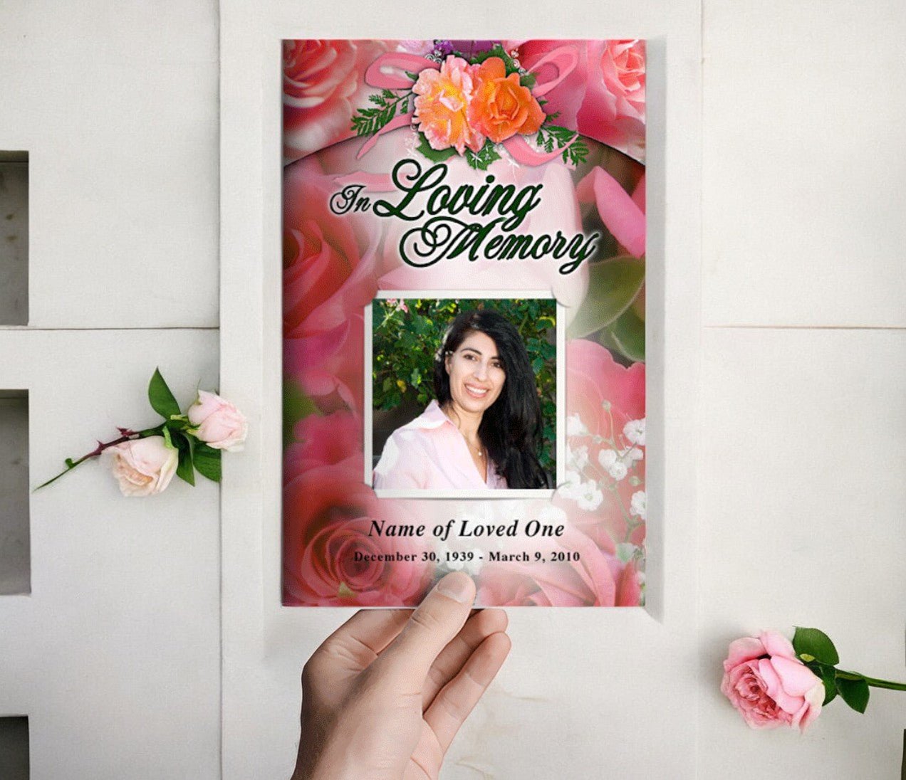 Rosy Funeral Program Template - The Funeral Program Site