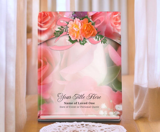 Rosy Perfect Bind Memorial Funeral Guest Book - The Funeral Program Site