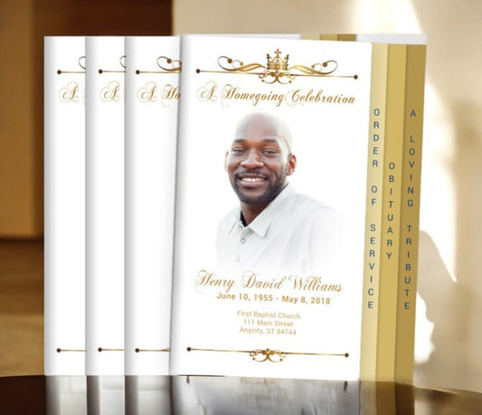 Royalty 8 - Sided Graduated Funeral Program Design & Print (Pack 50) - The Funeral Program Site