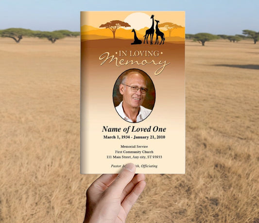 Safari Funeral Program Template