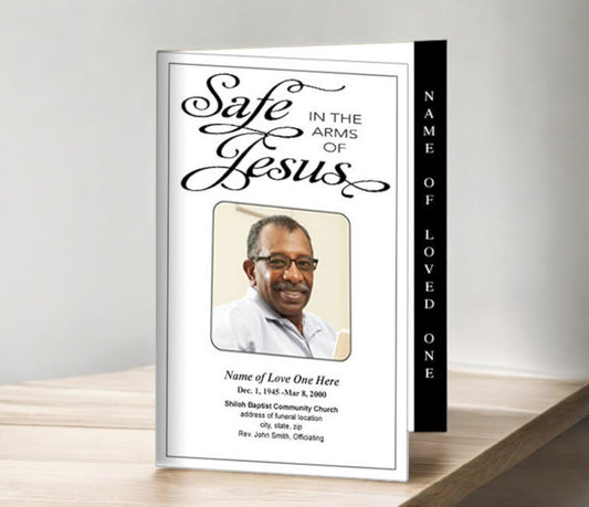 Safe 4-Sided Graduated Funeral Program Template