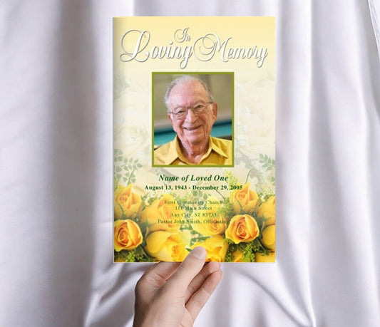 Saffron Funeral Program Template - The Funeral Program Site