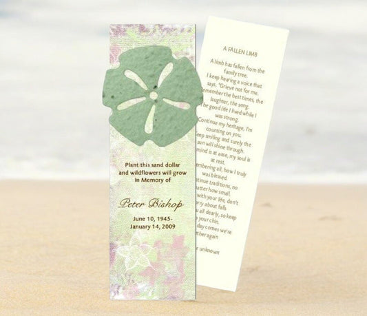 Sand Dollar Plantable Memorial Bookmark (Pack of 12) - The Funeral Program Site