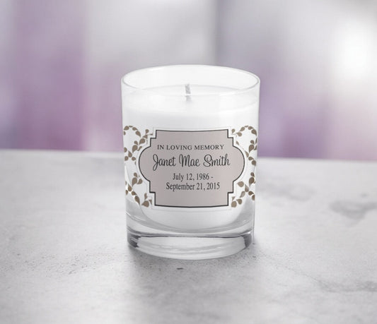 Sanders Personalized Votive Memorial Candle - The Funeral Program Site