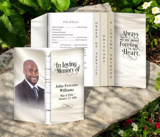 Satin Gatefold - Graduated Combo Funeral Program Design & Print (Pack of 50) - The Funeral Program Site