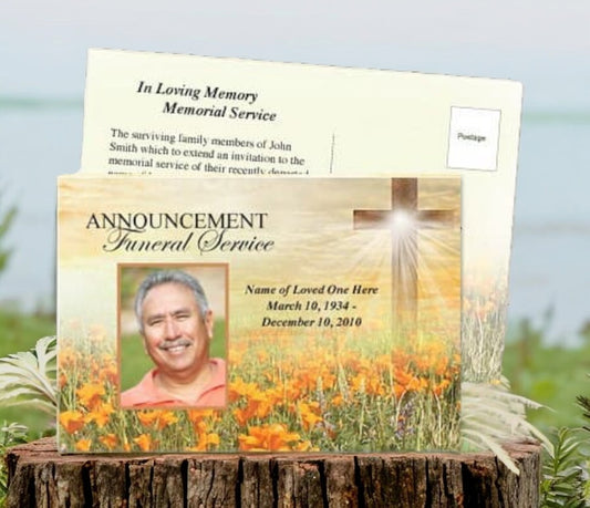 Savior Funeral Announcement Postcard Template