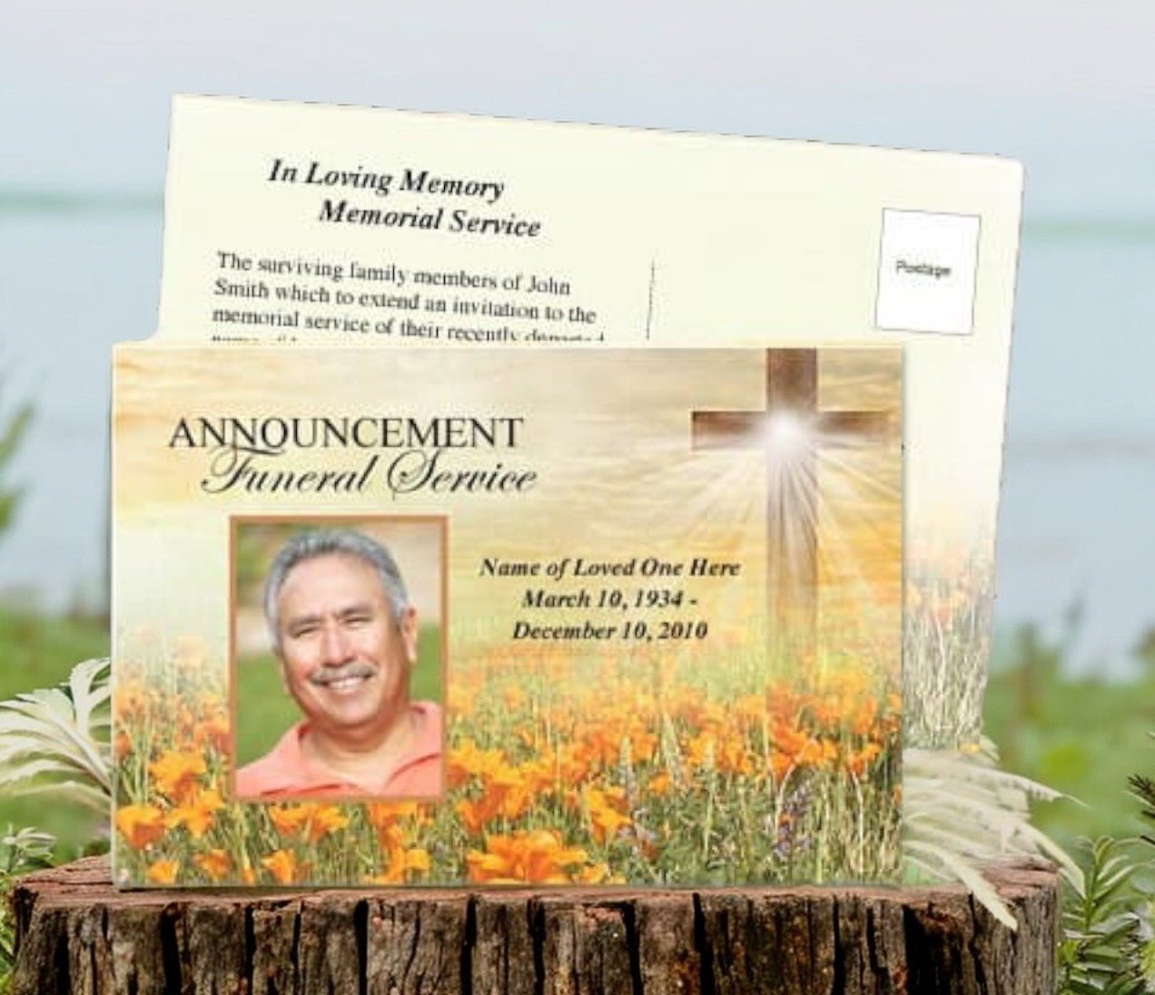 Savior Funeral Announcement Postcard Template - The Funeral Program Site