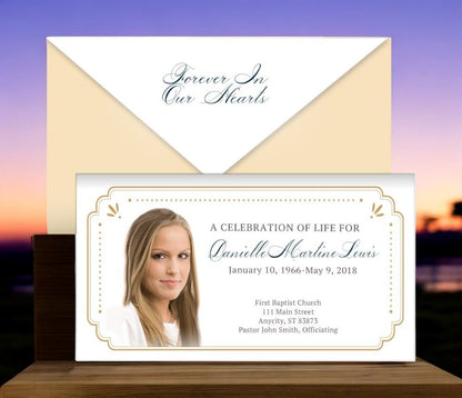 Scallop Envelope Fold Program Done For You Design & Print (Pack of 50) - The Funeral Program Site