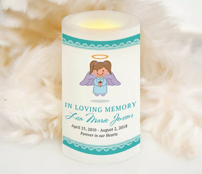 Scallop Personalized Flameless LED Memorial Candle - The Funeral Program Site