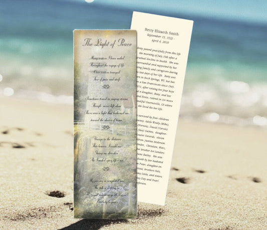 Sea of Tranquility Funeral Bookmark Paper (Pack of 24) - The Funeral Program Site