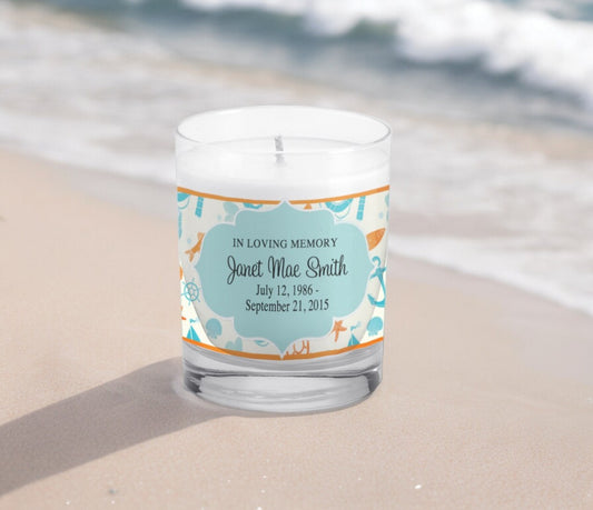 Seabreeze Personalized Votive Memorial Candle