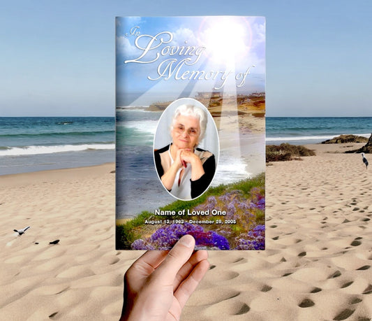 Seascape Funeral Program Template