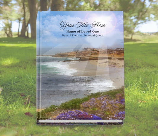 Seashore Perfect Bind Memorial Funeral Guest Book - The Funeral Program Site