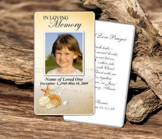 Seashore Prayer Card Template - The Funeral Program Site