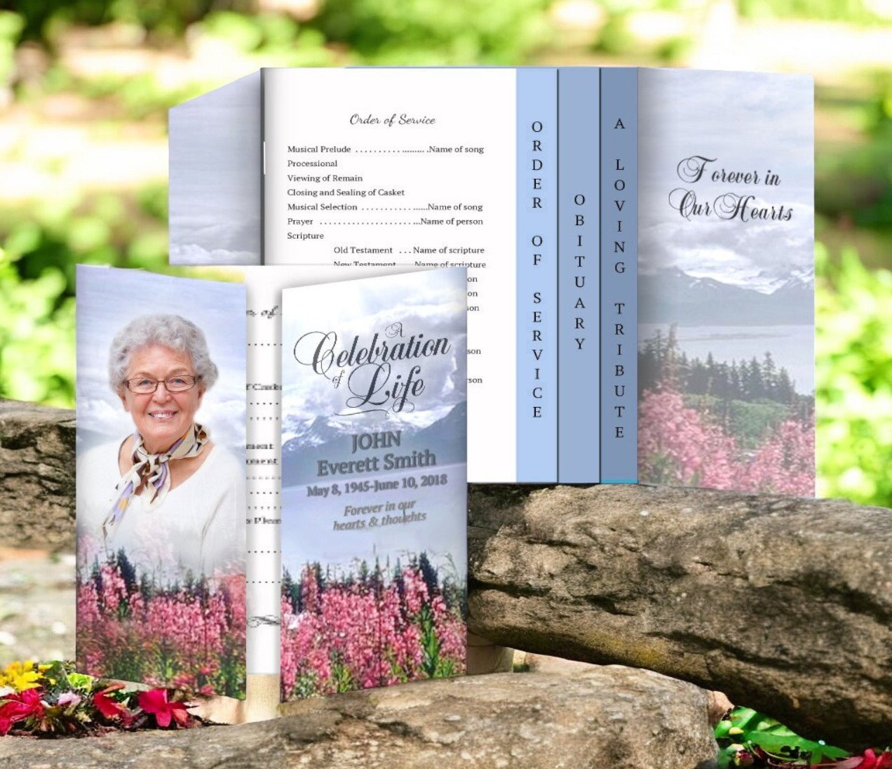 Seasons Gatefold - Graduated Combo Funeral Program Design & Print (Pack of 50) - The Funeral Program Site