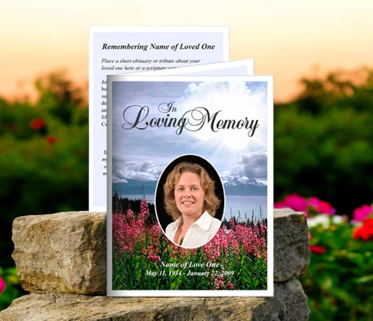 Seasons Small Memorial Card Template - The Funeral Program Site