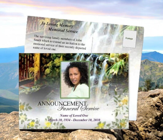 Serene Funeral Announcement Postcard Template - The Funeral Program Site