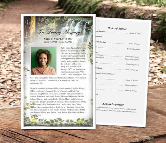 Serene Funeral Flyer Template - The Funeral Program Site