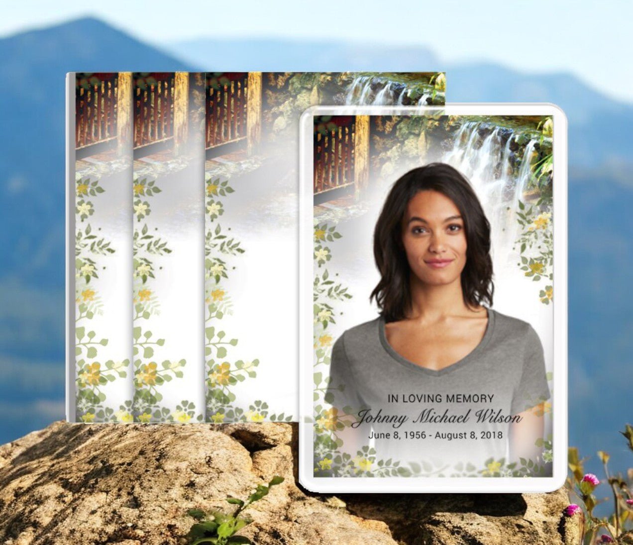 Serene Funeral Prayer Card Design & Print (Pack of 50) - The Funeral Program Site