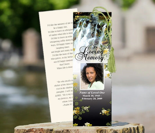 Serene Memorial Bookmark Template - The Funeral Program Site