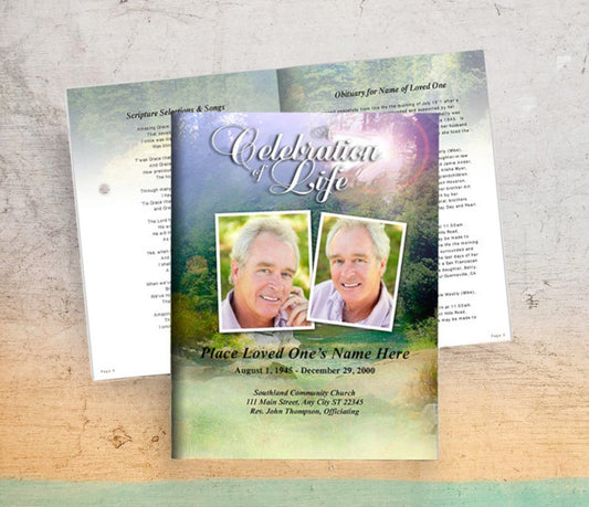 Serenity Funeral Booklet Template - The Funeral Program Site