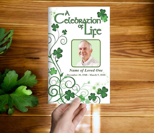 Shamrock Funeral Program Template - The Funeral Program Site