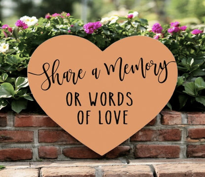 Share A Memory Heart Shape Remembrance Card (Pack of 25)