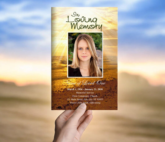 Shine Funeral Program Template - The Funeral Program Site