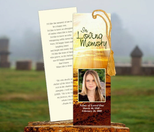 Shine Memorial Bookmark Template - The Funeral Program Site