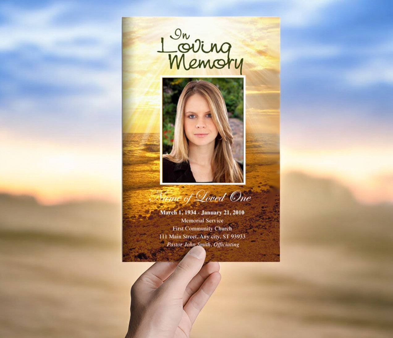 Shine Funeral Program Template